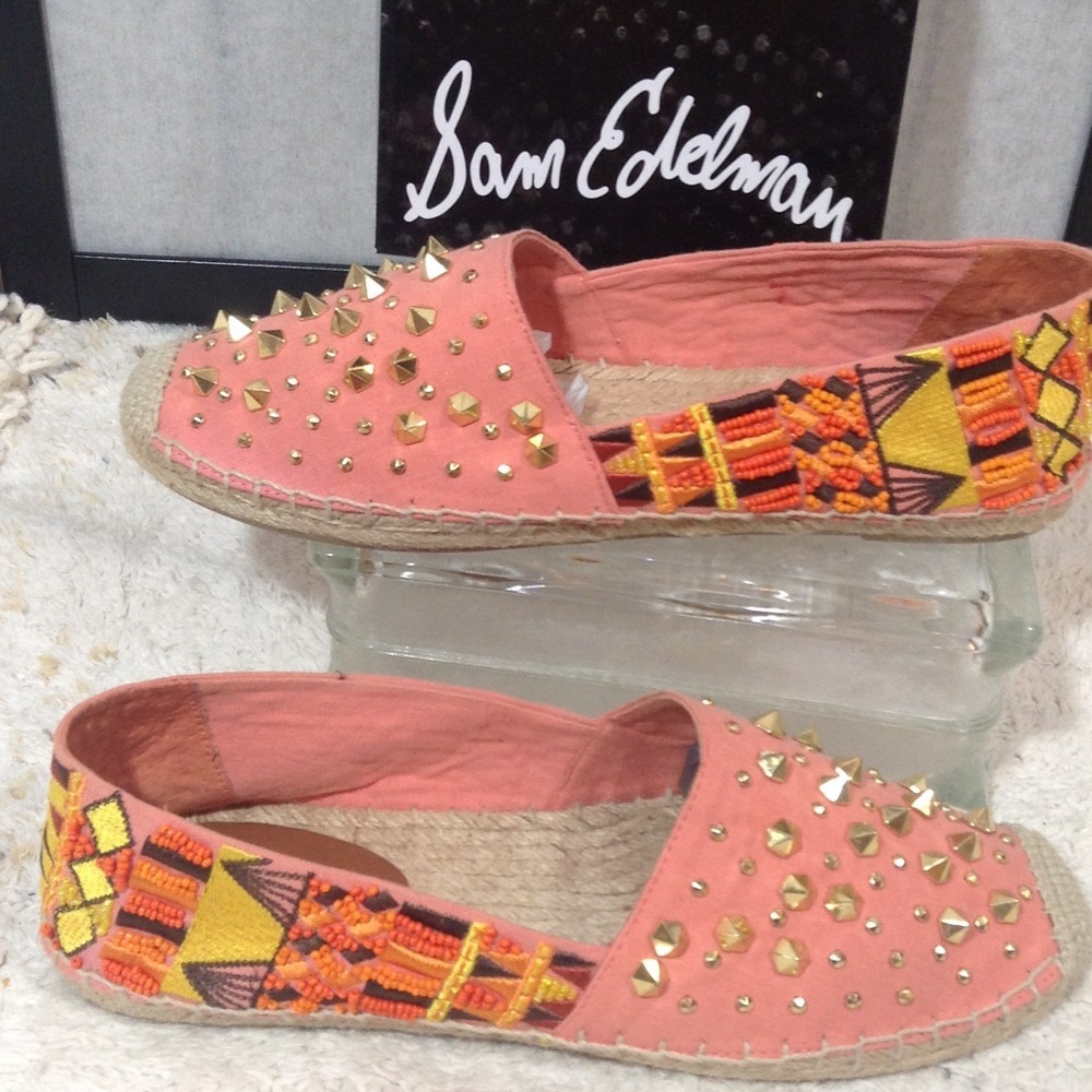 Sam Edelman spiked canvas flats